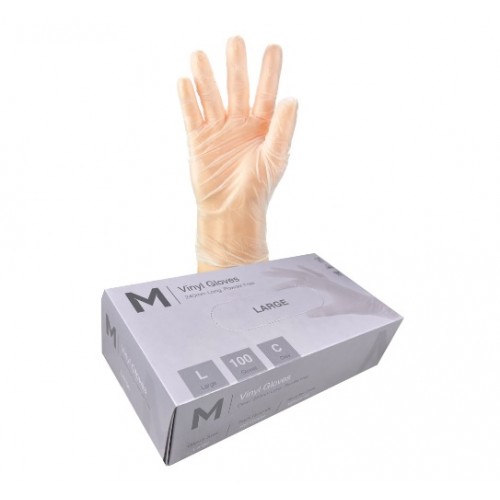 Vinyl Gloves Powder Free (Large) Pkt/100 - clear