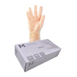 Vinyl Gloves Powder Free (Medium) Pkt/100 - clear