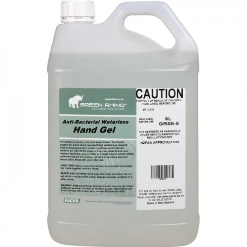 Green Rhino, Antibacterial Hand Gel (Waterless) - 5L