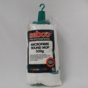 Sabco microfiber mop refill (350g) - white, green neck