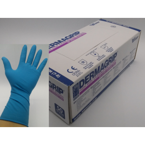 Dermagrip high risk gloves powder free (large) - blue